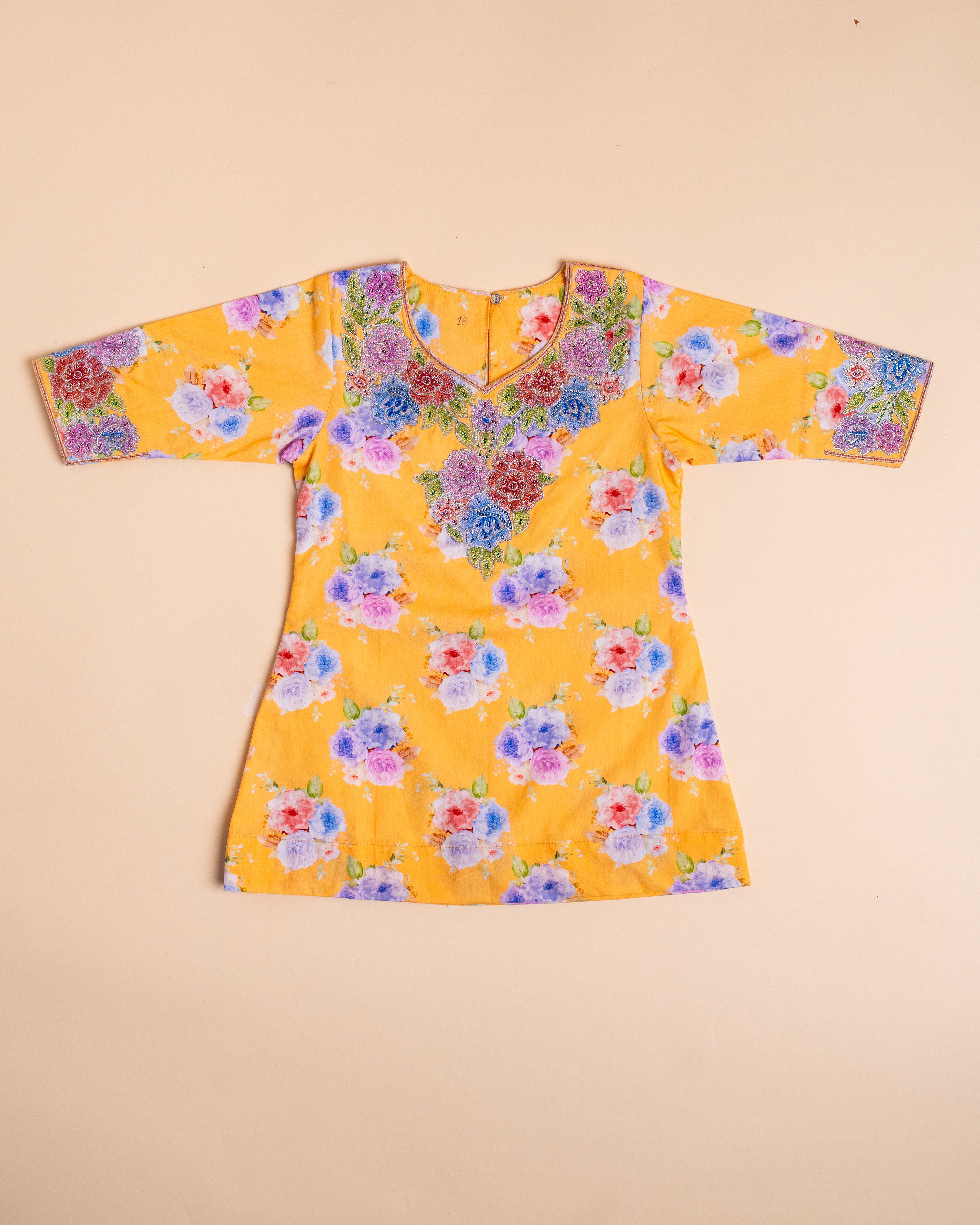 Floral Embroidered Khwer (4M–8Y)