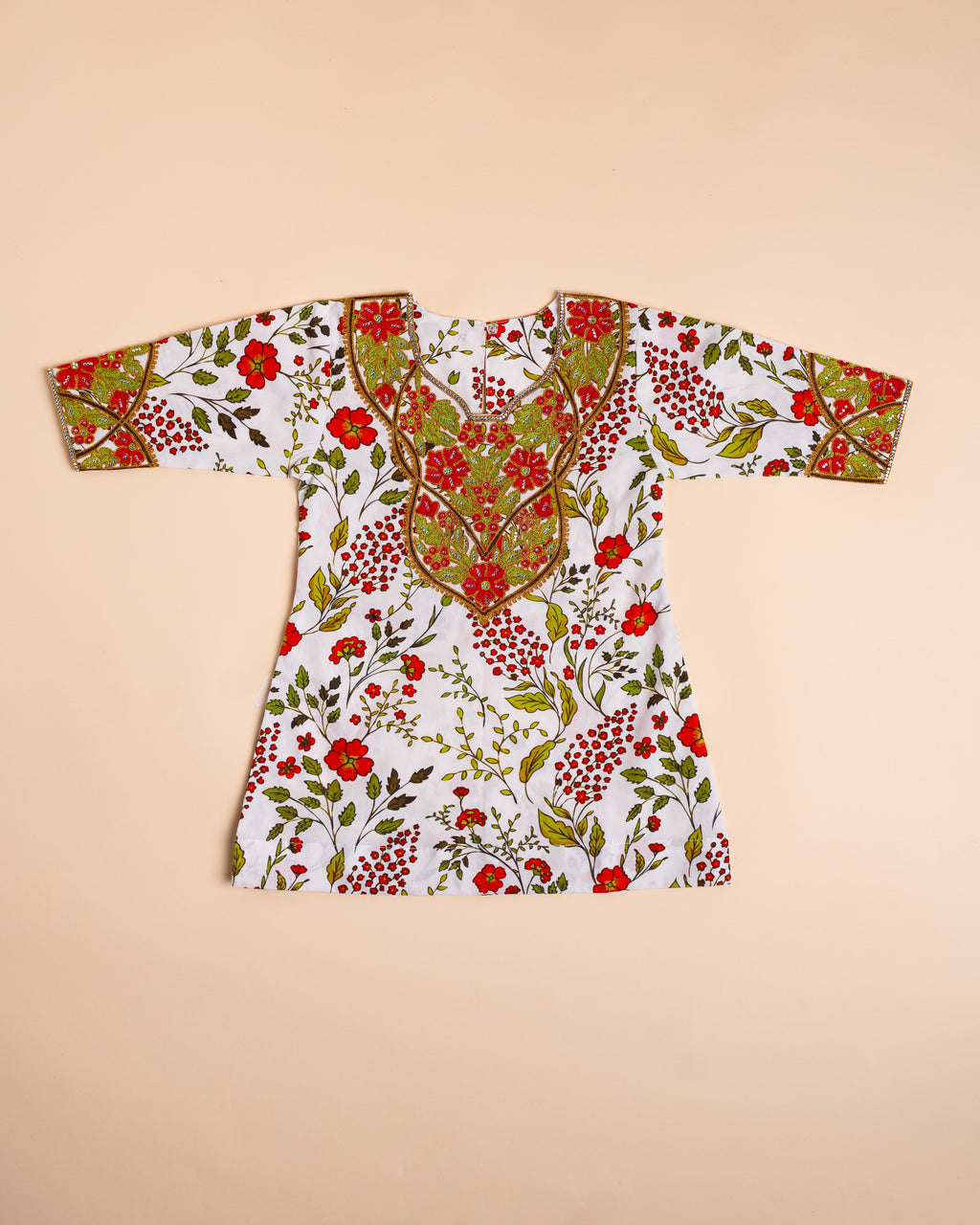 Maroon Floral Embroidered Khwer (4M–8Y)