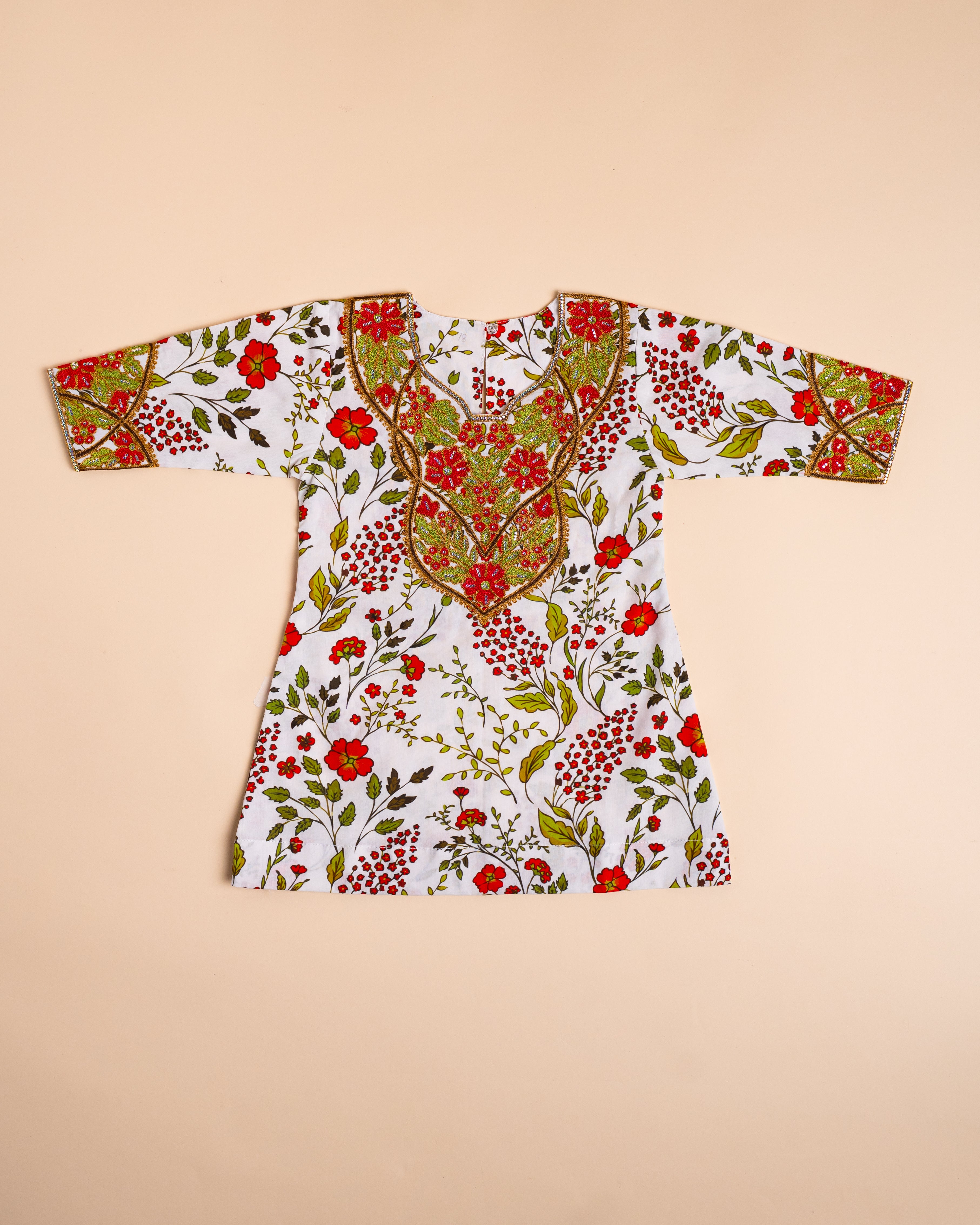 Maroon Floral Embroidered Khwer (4M–8Y)